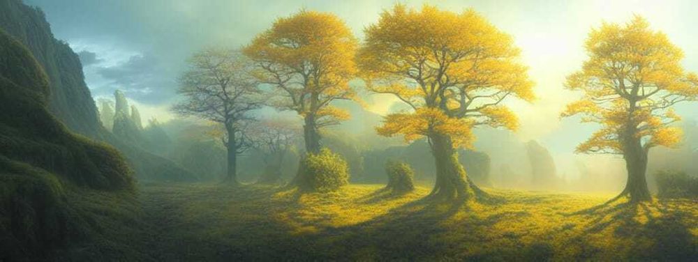 Beautiful trees landscape image by AI