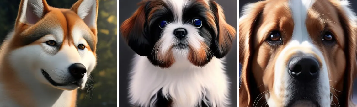 close up portrait painting of dog