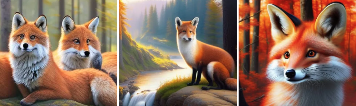 paintings of foxes with AI Art