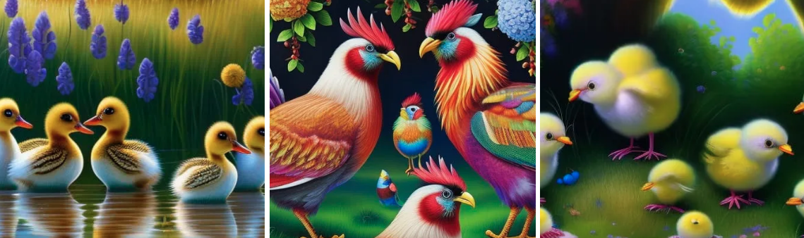 how to paint ducks and chickens with AI Art generators