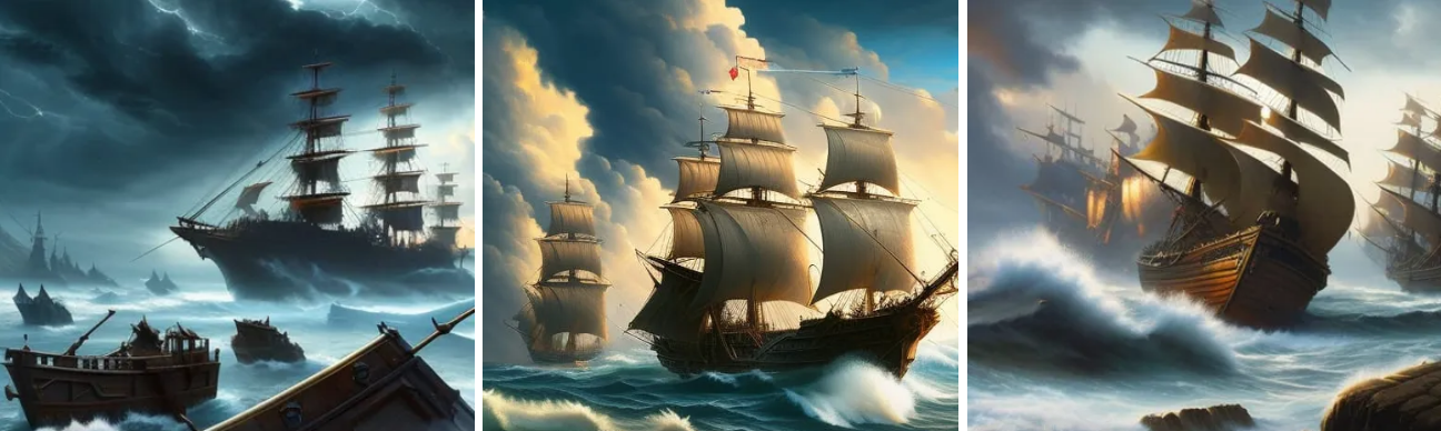 paintings of pirate fleet