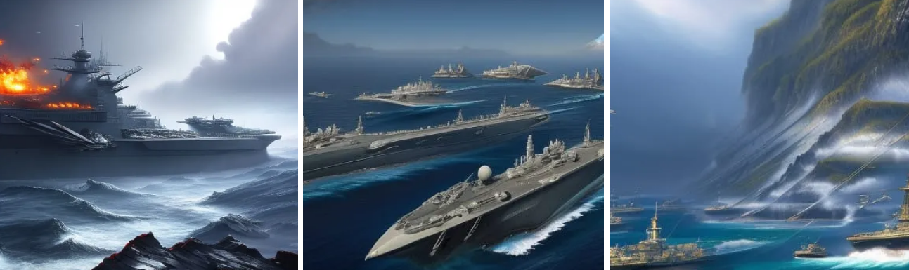 paintings of aircraft carrier fleet
