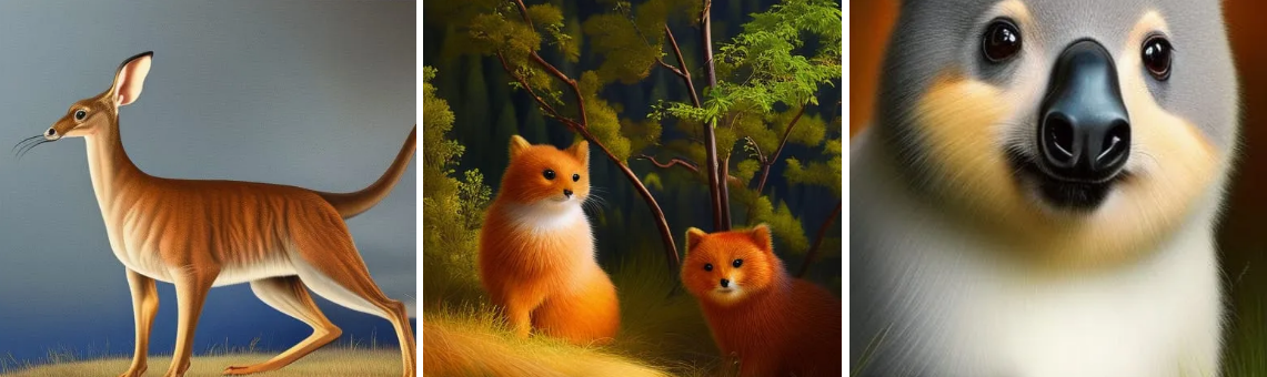 paintings of australian cute adorable animals with ai art