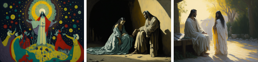 Stunning AI Art Paintings of Popular Bible Stories:Jesus Prevents the Stoning of a Woman